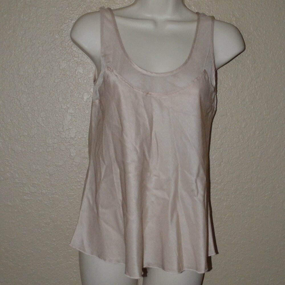 NWT $232 Brazeau Tricot Mix Media Goldy Silk Blend Tank Top Blouse
